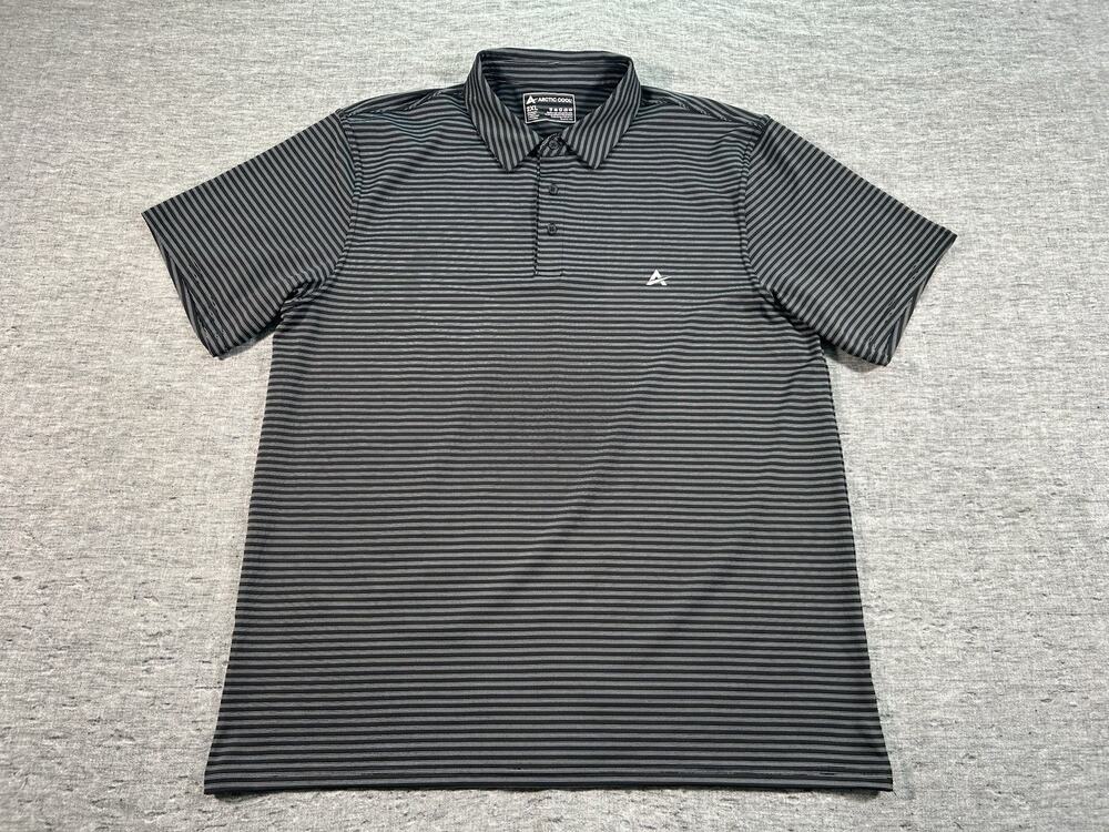 Arctic Cool Polo Shirt Mens XXL Black Grey Lightweight Performance Cooling